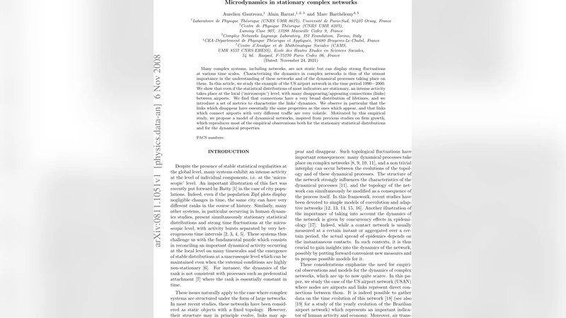 Microdynamics in stationary complex networks