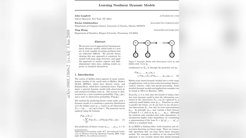 Learning Nonlinear Dynamic Models