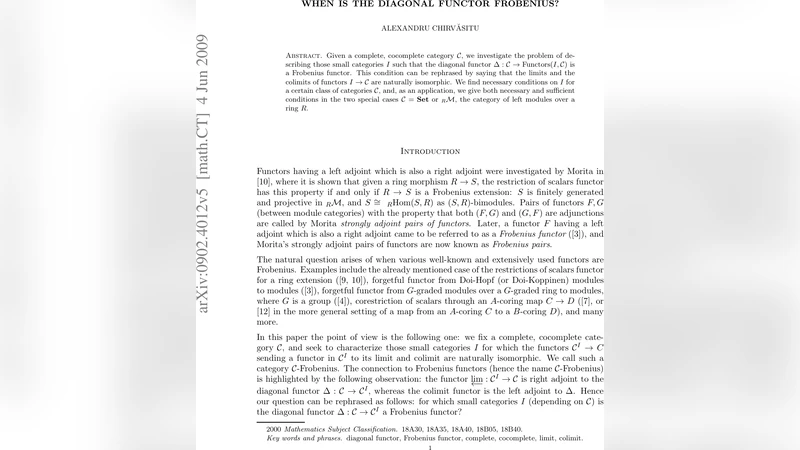 When is the diagonal functor Frobenius?