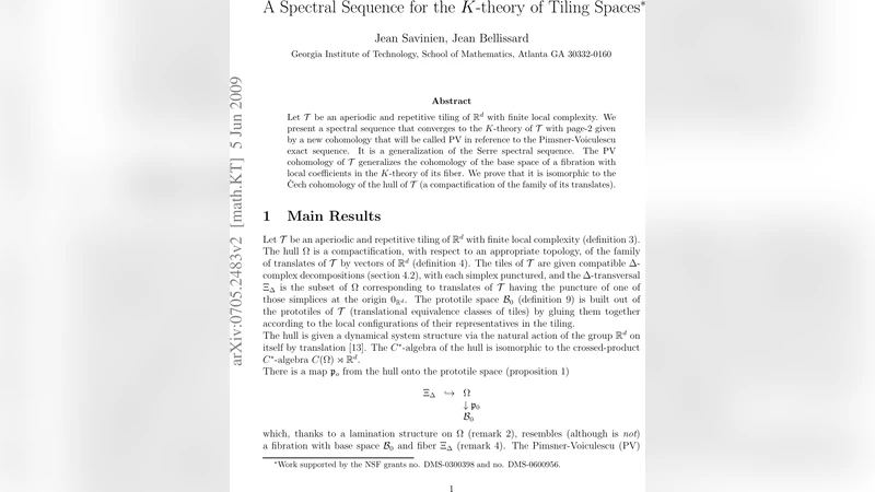 A Spectral Sequence for the K-theory of Tiling Spaces