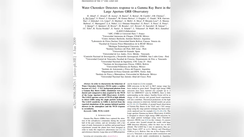 Water Cherenkov Detectors response to a Gamma Ray Burst in the Large   Aperture GRB Observatory