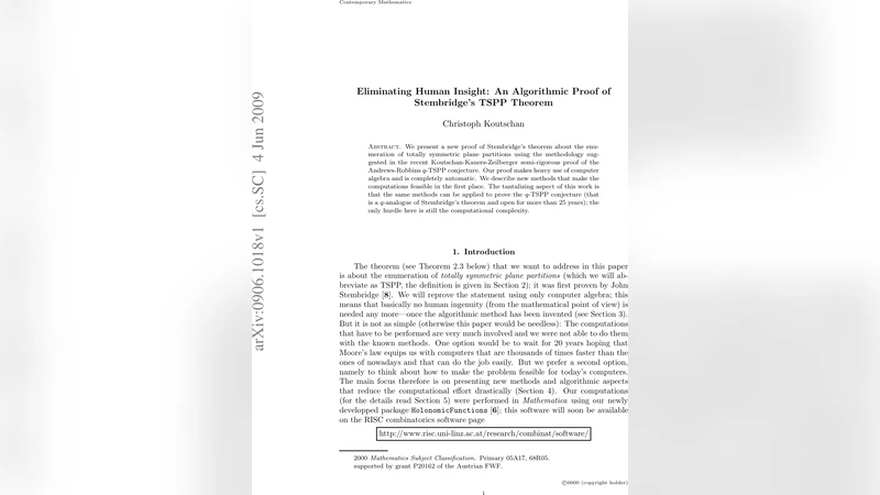 Eliminating Human Insight: An Algorithmic Proof of Stembridges TSPP   Theorem