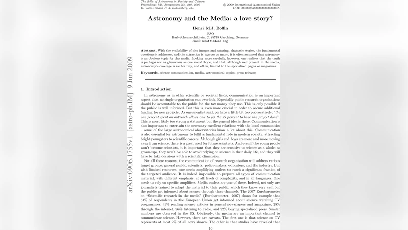 Astronomy and the Media: a love story?