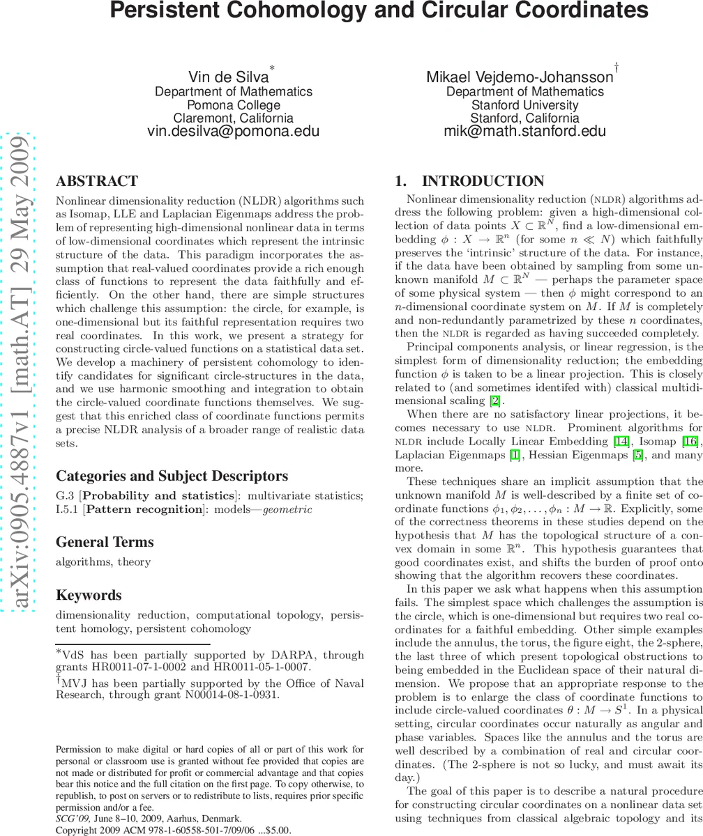 Persistent Cohomology and Circular Coordinates