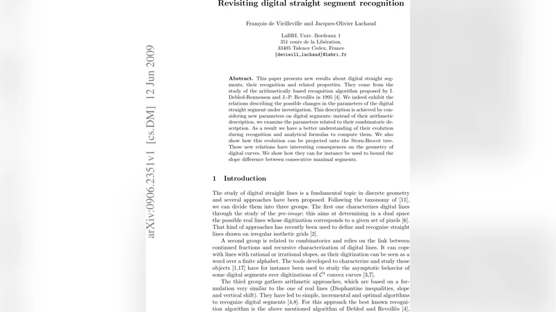 Revisiting Digital Straight Segment Recognition