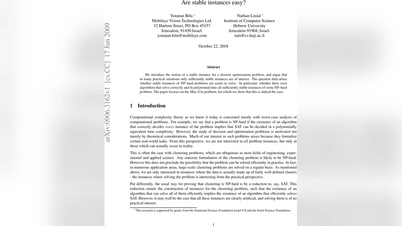 Are stable instances easy?