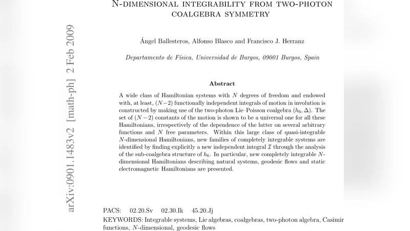 N-dimensional integrability from two-photon coalgebra symmetry