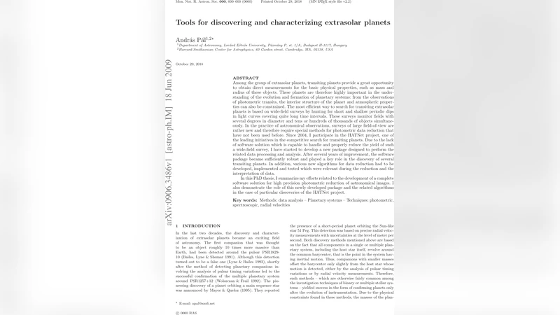 Tools for discovering and characterizing extrasolar planets