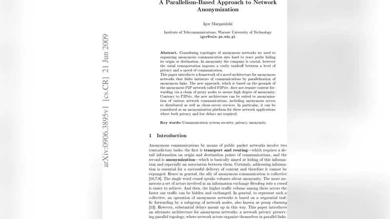 A Parallelism-Based Approach to Network Anonymization