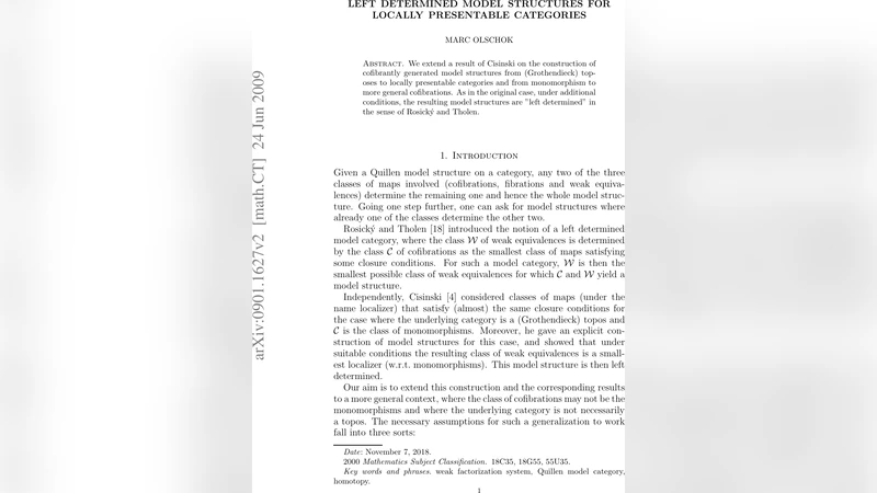 Left determined model structures for locally presentable categories