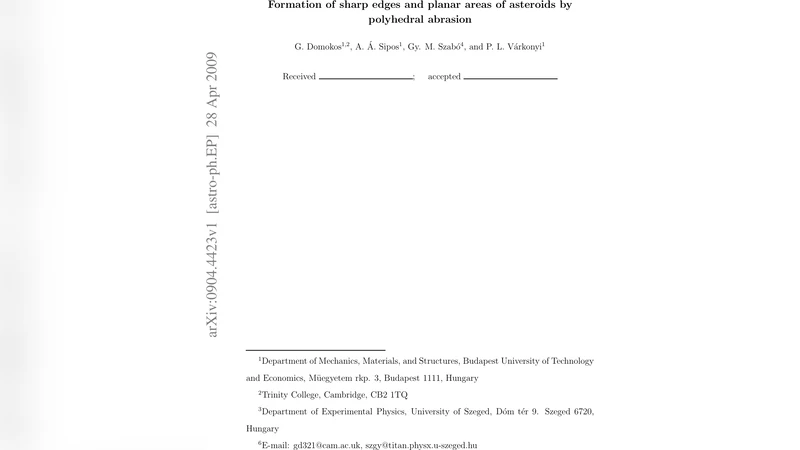 Formation of sharp edges and planar areas of asteroids by polyhedral   abrasion