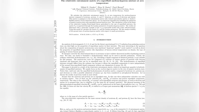 The relativistic entrainment matrix of a superfluid nucleon-hyperon   mixture at zero temperature