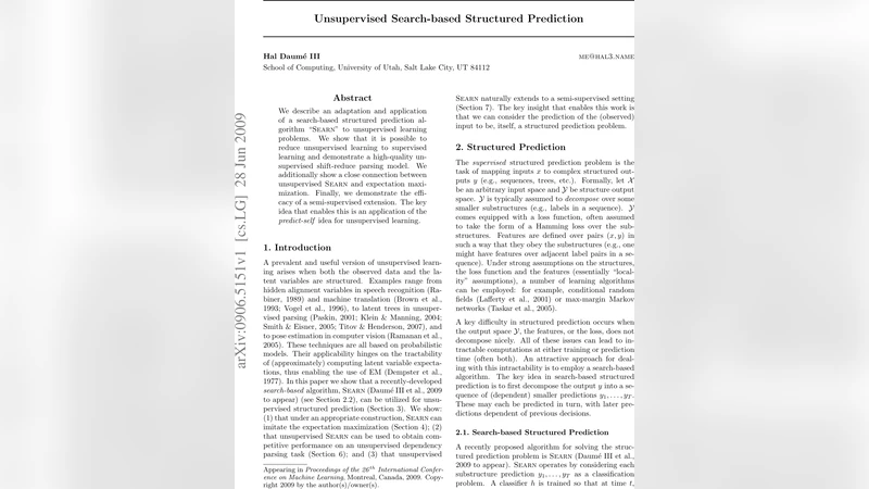 Unsupervised Search-based Structured Prediction