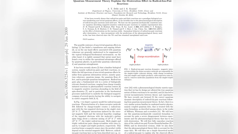Quantum Measurement Theory Explains the Deuteration Effect in   Radical-Ion-Pair Reactions