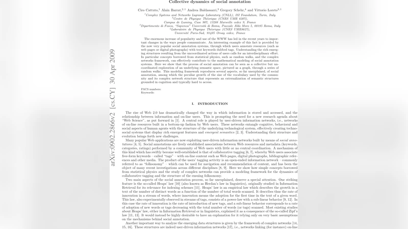 Collective dynamics of social annotation