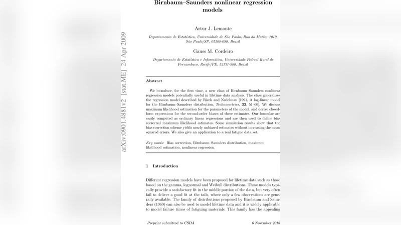 Birnbaum-Saunders nonlinear regression models