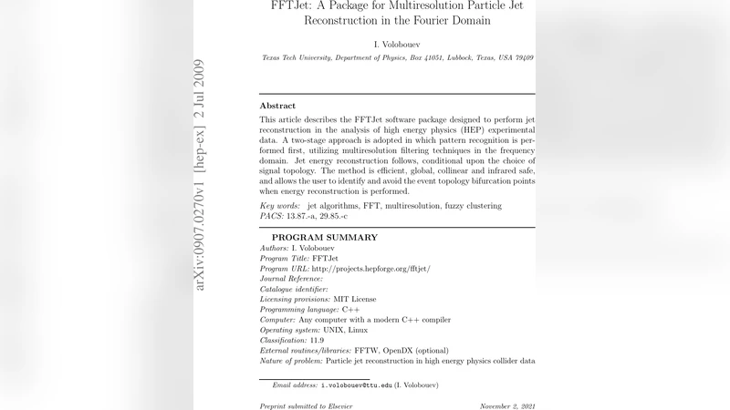 FFTJet: A Package for Multiresolution Particle Jet Reconstruction in the   Fourier Domain