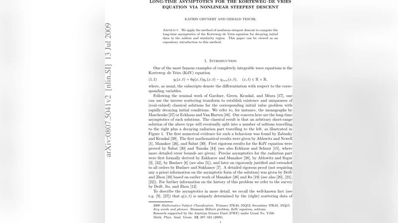 Long-Time Asymptotics for the Korteweg-de Vries Equation via Nonlinear   Steepest Descent