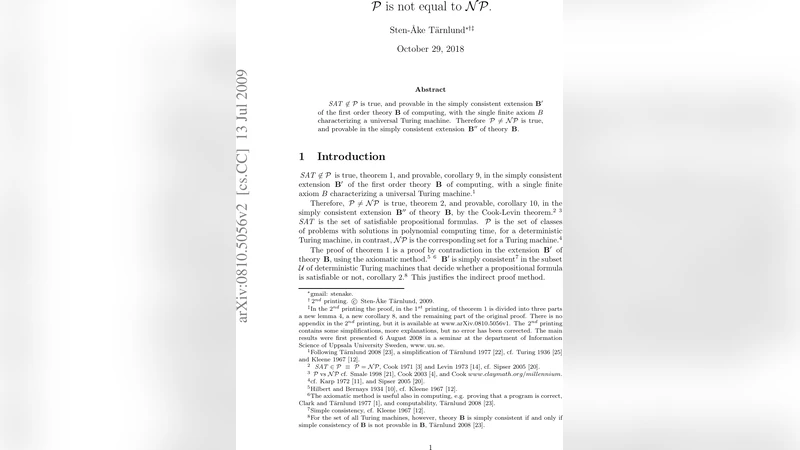 P is not equal to NP