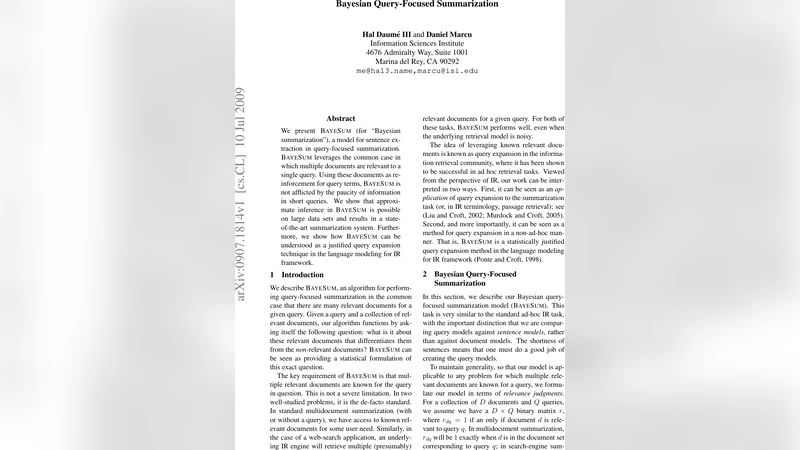 Bayesian Query-Focused Summarization