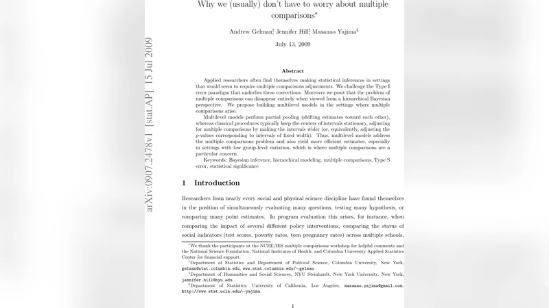 Why we (usually) dont have to worry about multiple comparisons