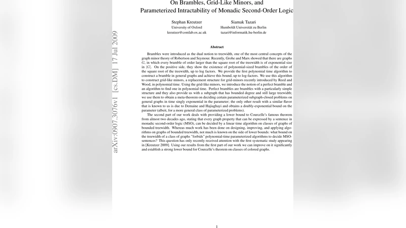 On Brambles, Grid-Like Minors, and Parameterized Intractability of   Monadic Second-Order Logic
