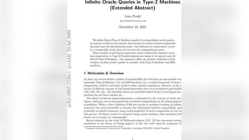Infinite Oracle Queries in Type-2 Machines (Extended Abstract)