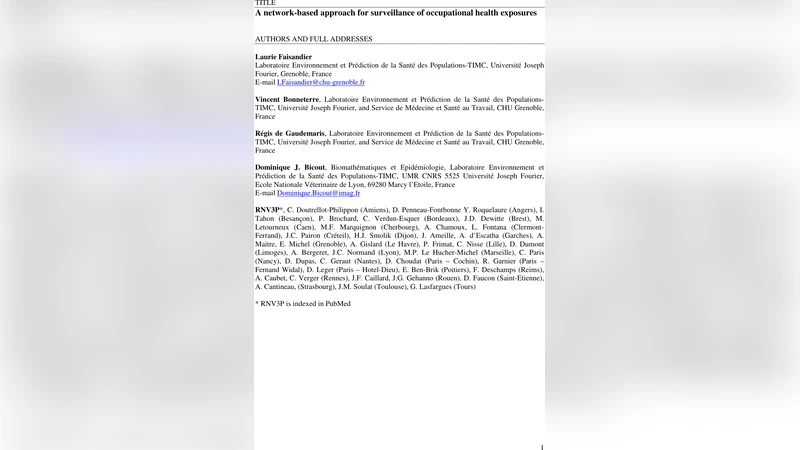 A network-based approach for surveillance of occupational health   exposures