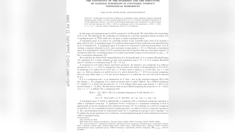 The continuity of the inversion and the structure of maximal subgroups   in countably compact topological semigroups