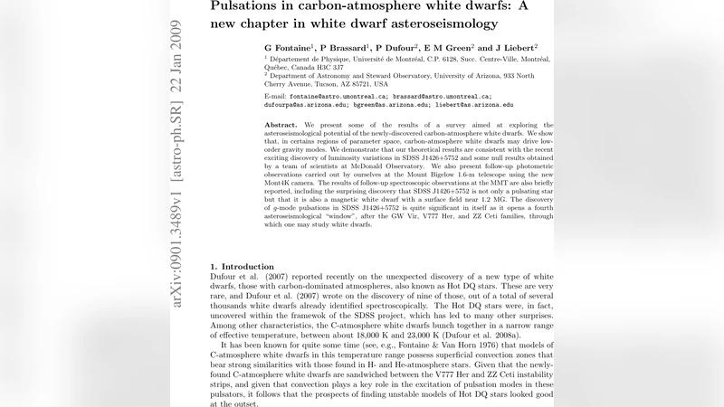 Pulsation in carbon-atmosphere white dwarfs: A new chapter in white   dwarf asteroseismology