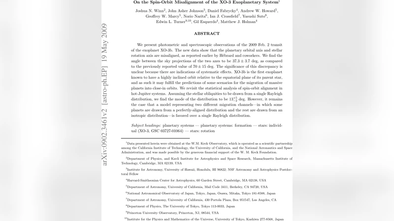 On the Spin-Orbit Misalignment of the XO-3 Exoplanetary System