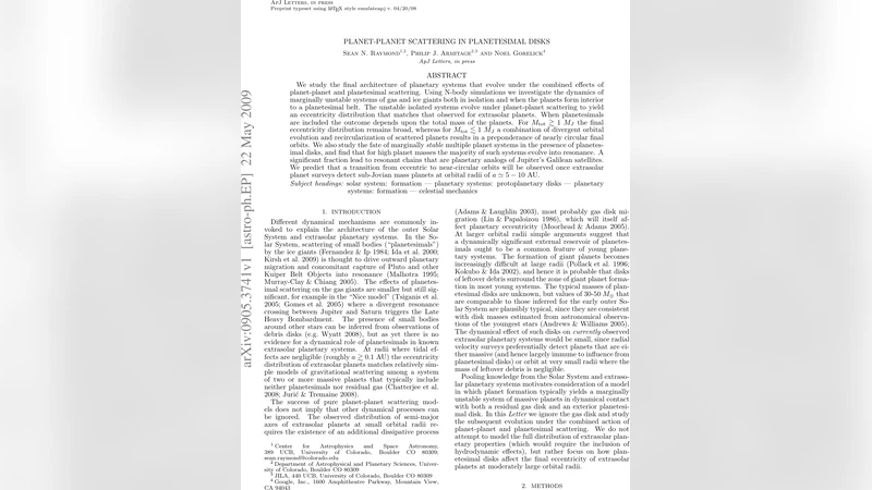Planet-planet scattering in planetesimal disks