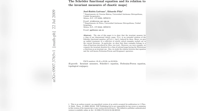 The Schr"oder functional equation and its relation to the invariant   measures of chaotic maps
