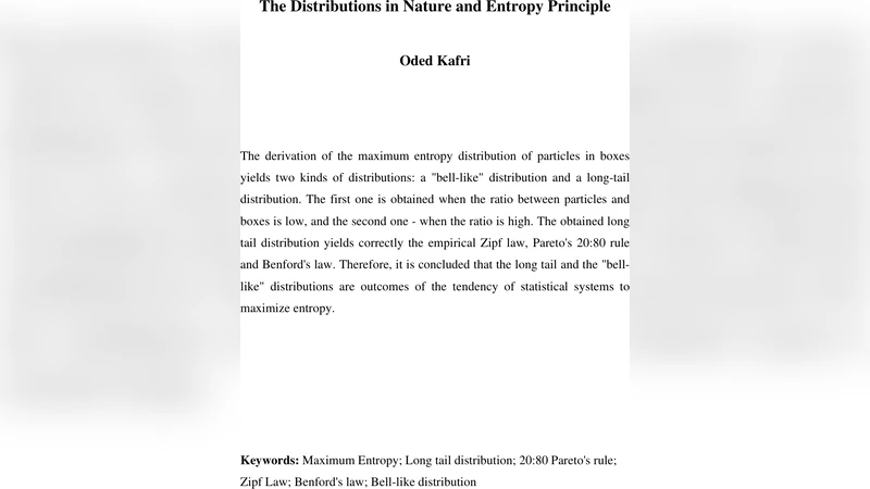 The Distributions in Nature and Entropy Principle