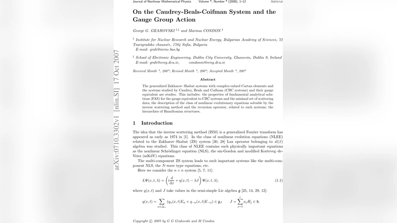 On the Caudrey-Beals-Coifman System and the Gauge Group Action