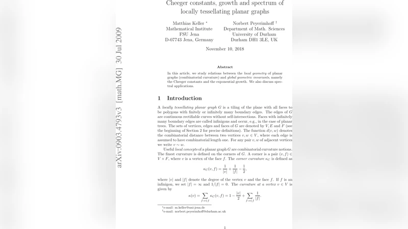 Cheeger constants, growth and spectrum of locally tessellating planar   graphs