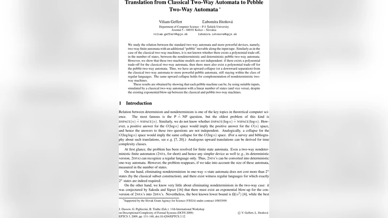 Translation from Classical Two-Way Automata to Pebble Two-Way Automata