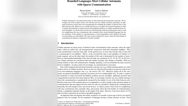 Bounded Languages Meet Cellular Automata with Sparse Communication