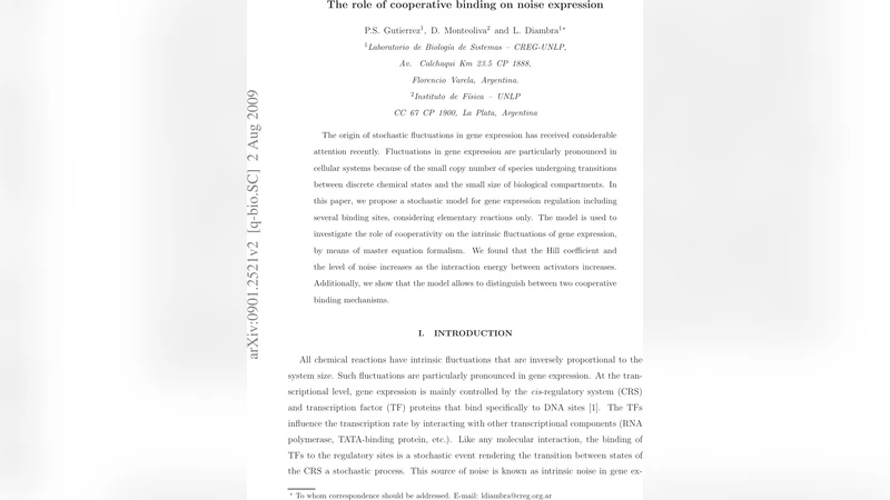 The role of cooperative binding on noise expression