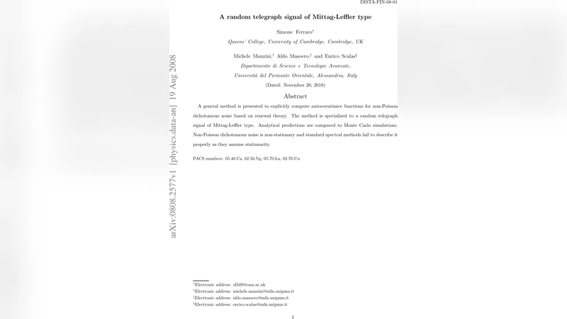 A random telegraph signal of Mittag-Leffler type