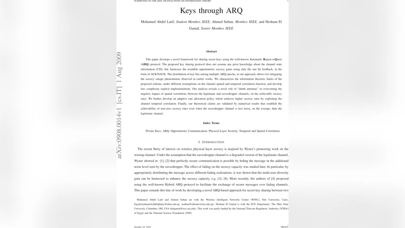 Keys through ARQ