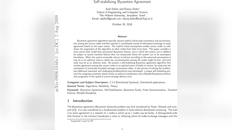 Self-stabilizing Byzantine Agreement