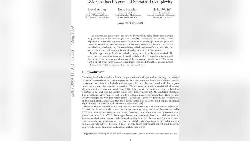 k-Means has Polynomial Smoothed Complexity