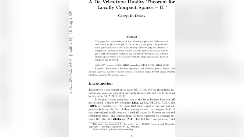 A De Vries-type Duality Theorem for Locally Compact Spaces -- II