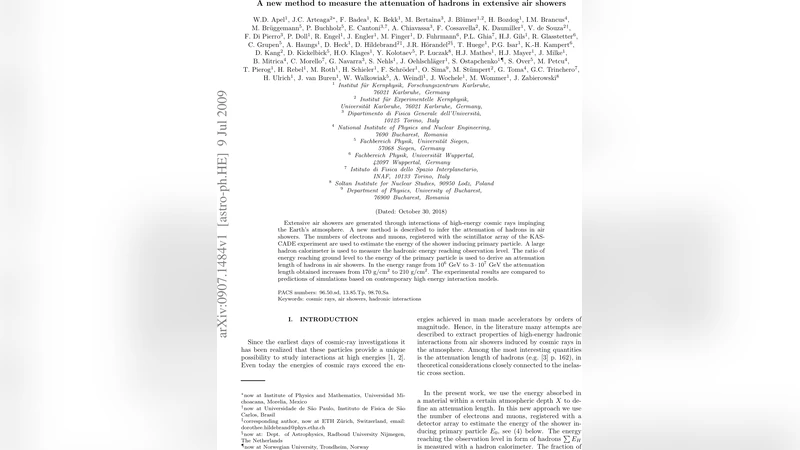 A new method to measure the attenuation of hadrons in extensive air   showers
