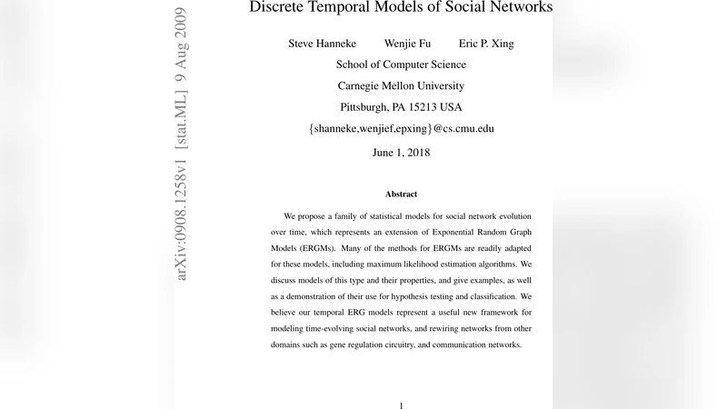 Discrete Temporal Models of Social Networks