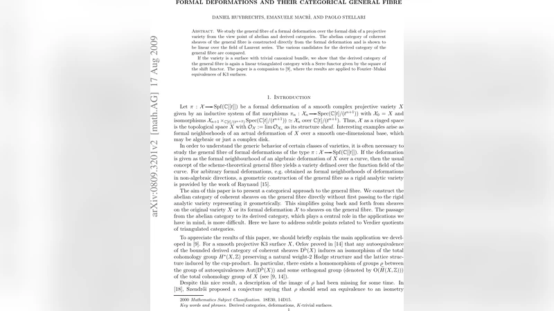 Formal deformations and their categorical general fibre