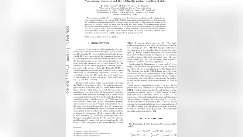 Non-gaussian statistics and the relativistic nuclear equation of state