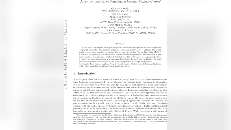 Adaptive Importance Sampling in General Mixture Classes