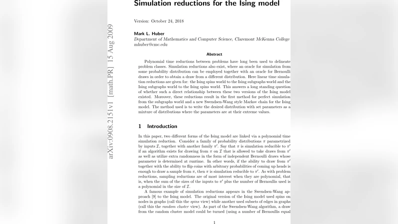 Simulation reductions for the Ising model